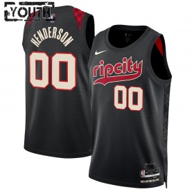 Camiseta Niños NBA Portland Trail Blazers Scoot Henderson 2023-24 Nike City Edition Negro Swingman